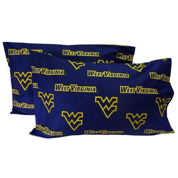 College Covers College Covers WVAPCKGPR West Virginia Printed Pillow Case- King- Set of 2- Solid WVAPCKGPR